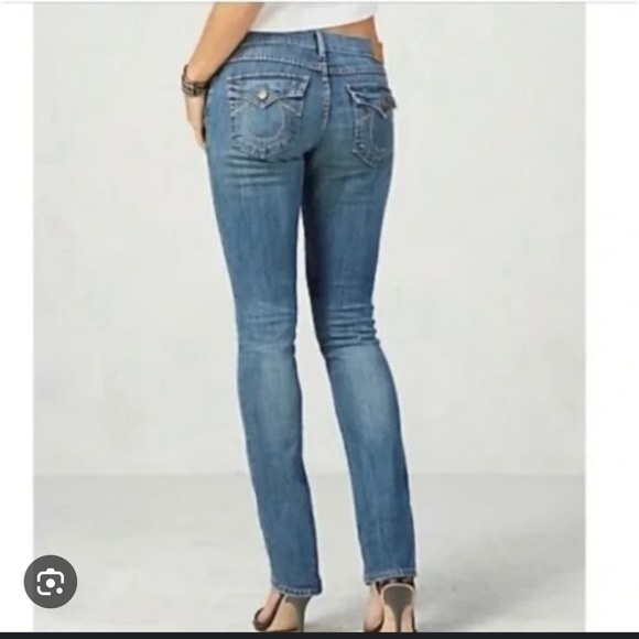NWT Authentic True Religion Cora Mid Rise Straight Jeans - Picture 1 of 11